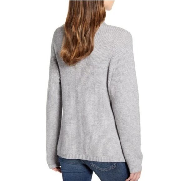 1.State Waffle-Knit Button-Detail Turtleneck Sweat - Picture 3 of 4